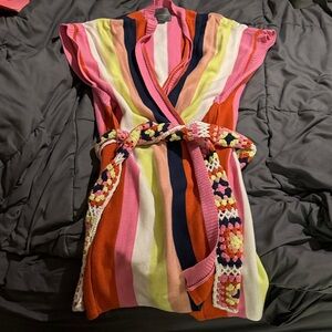 Anthropologie kimono‎ style belted long sweater cardigan one size